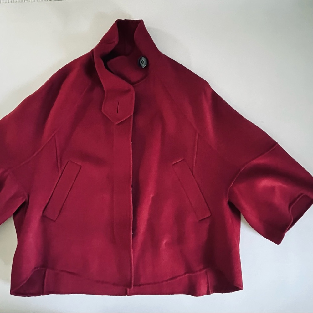 Zara Woman Coat Dolman Sleeve short Wool blend - Picture 13 of 16
